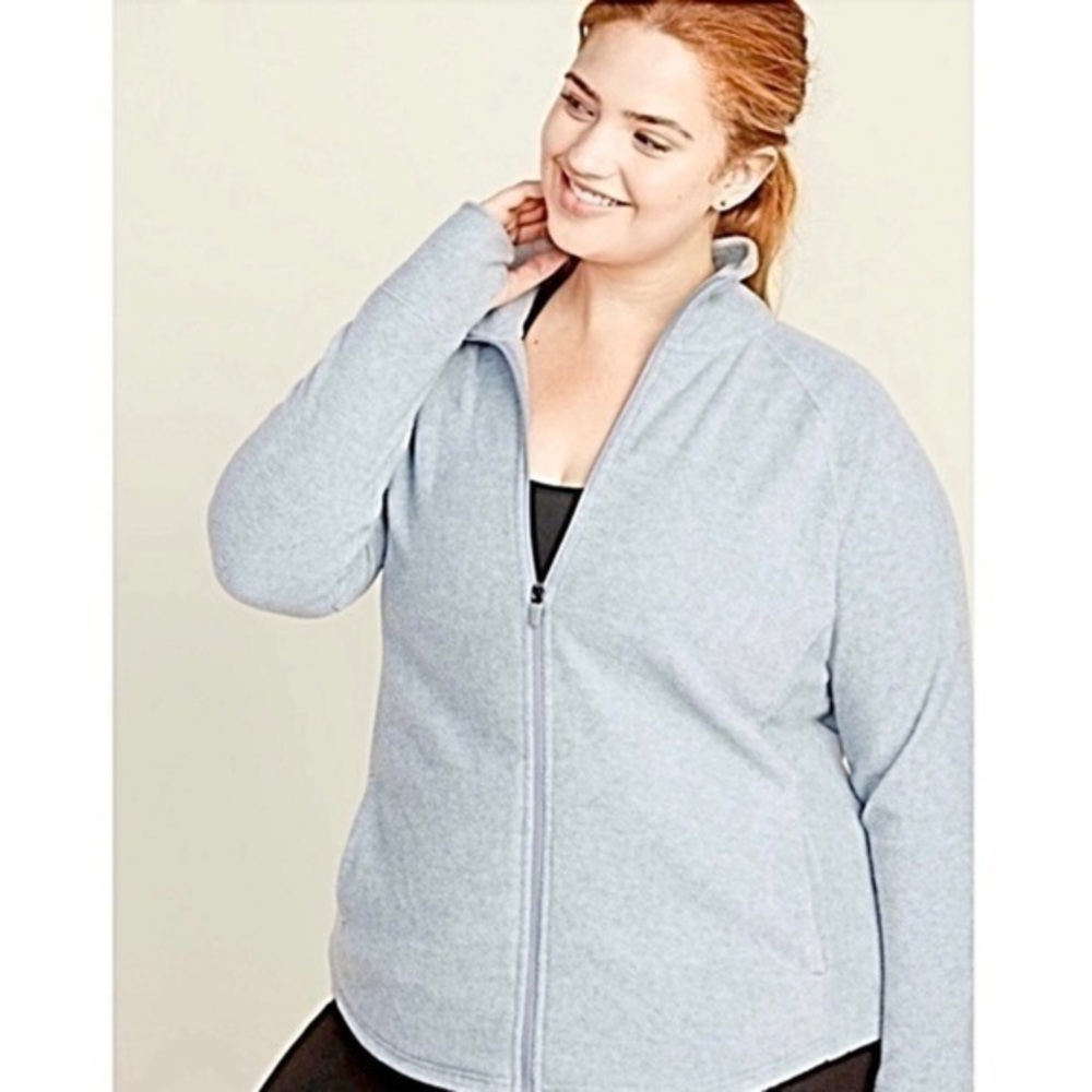 Plus Size Grey Fleece Jacket!